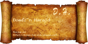 Domán Harald névjegykártya